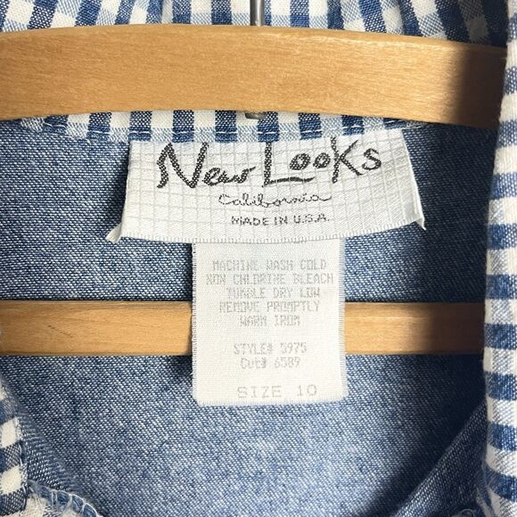 VTG New Looks California Denim Dress Prairie Cottage Core 70's Western Sz 10 - Picture 5 of 6